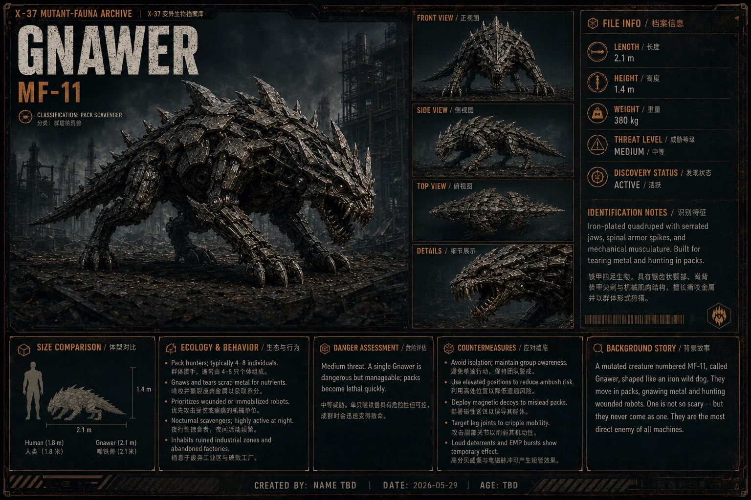 GNAWER · MF-11 噬铁兽 档案